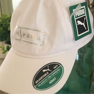 NWT White Puma Cap Silver Puma Graphic
